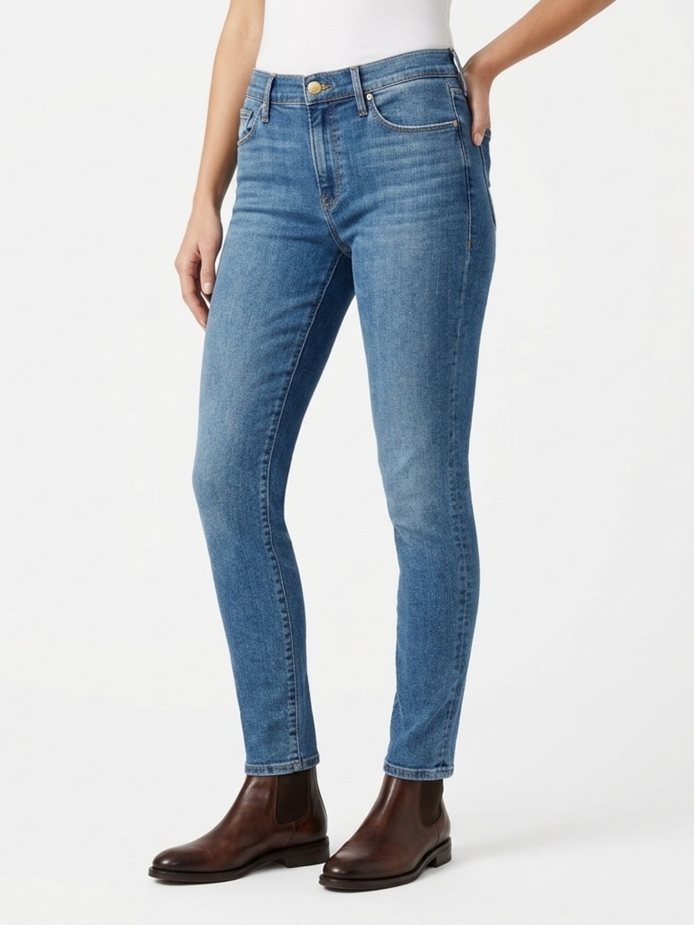 Frame Women’s Le Garcon Denim Jeans Slim Straight Medium Wash 31
